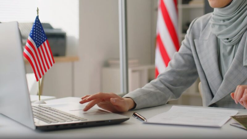 woman working on a  laptop