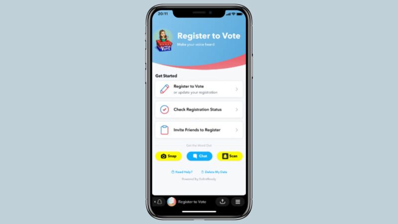 Register to vote with Snapchat